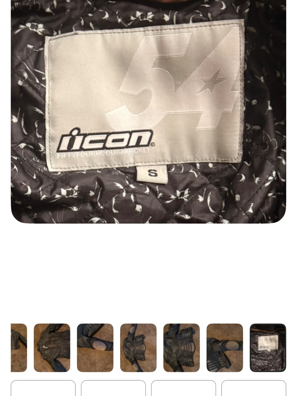 ICON Black Leather Jacket with Gray Elbow Patches - Picture 8 of 9